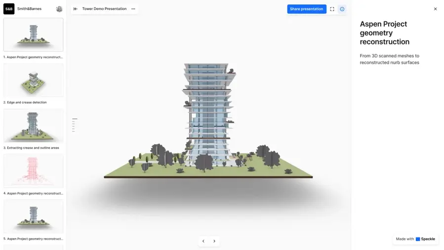A model shared in the Speckle viewer with comments