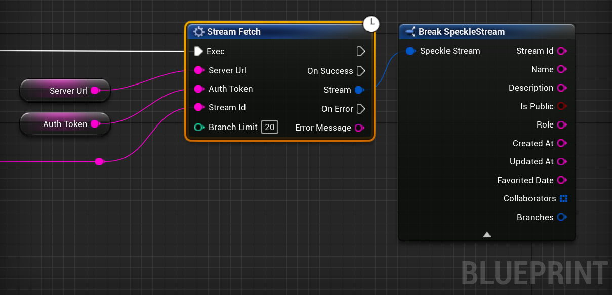 Screenshot of Stream Fetch node usage